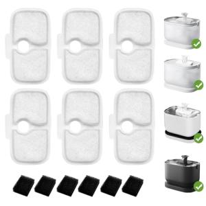 Replacement Dockstream Cat Water Fountain Filter Set for plwf005 plwf115 plwf105 Pet Fountain Replace Filter and Pre-Filter Sponges Set
