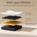 PEKTACO Cat Water Fountain Filters Replacement & Pre-Filter Sponges for 3.2L/108oz Automatic Pet Fountain, Dog Water Dispenser 9 Pack Filters & 9 Pre-Filter Sponges Foam Filters