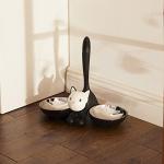 Alessi AMMI09 RO Tigrito Cat bowl in thermoplastic resin, Red Orange and 18/10 stainless steel.