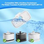 Replacement Dockstream Cat Water Fountain Filter Set for plwf005 plwf115 plwf105 Pet Fountain Replace Filter and Pre-Filter Sponges Set