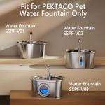 PEKTACO Cat Water Fountain Filters Replacement & Pre-Filter Sponges for 3.2L/108oz Automatic Pet Fountain, Dog Water Dispenser 9 Pack Filters & 9 Pre-Filter Sponges Foam Filters