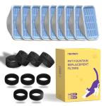 PEKTACO Cat Water Fountain Filters Replacement & Pre-Filter Sponges for 3.2L/108oz Automatic Pet Fountain, Dog Water Dispenser 9 Pack Filters & 9 Pre-Filter Sponges Foam Filters