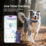 Dog Tracker Cat GPS Tracker Waterproof & Lightweight Mini Tracker Device with Real-Time Location Escape Alerts iOS & Android Fits All Pet Collars