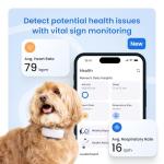 Tractive Smart Dog GPS Tracker | Live Pet Tracker with Virtual Fence | Vital Signs Monitoring of Heart & Respiratory Rate | Dog Collar Attachment (White)