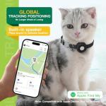 Cat GPS Tracker, Waterproof, Pet Tracker for Cats, Works with Any Collar,Compatible with Apple Find My App (Only iOS), No Monthly Fee, Black