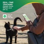 Cat GPS Tracker, Waterproof, Pet Tracker for Cats, Works with Any Collar,Compatible with Apple Find My App (Only iOS), No Monthly Fee, Black