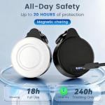 Dog Light with GPS Tracker, Anti-Lost Waterproof Dog Collar Light for Night Walking, Camping, 6 Modes IP68 Rechargeable LED Pet Tracking Lights, Work with Apple Find My, No Monthly Fee(iOS only)