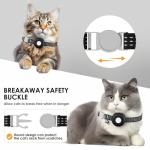 ZFSJTAG Cat GPS Tracker, Smart Cat Tracker Compatible with Apple Find My App (Only iOS), No Monthly Fee, Waterproof, Breakaway Collar Included, Up to 7-Day Battery (White Tracker, Black Cat Collar)