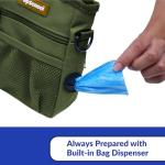 PupSensei Dog Treat Pouch, Durable Oxford Polyester, No-Spill Magnetic Closure, Treat Pouches for Pet Training with Metal Clip, Waist Belt, Adjustable Strap, Poop Bag Dispenser (Army Green)