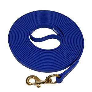 Redline K-9 Biothane Waterproof All Weather Dog Leash with Solid Brass Hardware - Blue - 5/8" x 40'