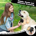 3PCS Self Cleaning Slicker Brush & Pet Grooming Rake & Flea Comb for Dogs,Cats and Horses | Double-Sided Dematting Comb & Skin Friendly Deshedding Grooming Tool | Premium Pet Supplies (Black)