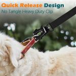 PetBonus Heavy Duty Tactical Dog Leash, 5 FT Bungee Shock Absorption Leash with 2 Padded Handles, Quick Release Metal Clip, Car Seatbelt, No Pull Training Lead for Large Medium Dogs (Black)