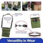 PupSensei Dog Treat Pouch, Durable Oxford Polyester, No-Spill Magnetic Closure, Treat Pouches for Pet Training with Metal Clip, Waist Belt, Adjustable Strap, Poop Bag Dispenser (Army Green)