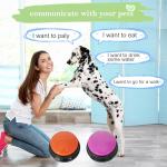 Gelabur Set of 2 Dog Buttons for Communication, Voice Recordable Buttons for Classroom, Dog Training Talking Buttons Starter Set, Pet Easy Speaking Buttons Tools