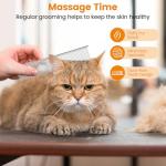 2Pcs Stainless Steel Dog Comb, Round Tooth Cat Comb with 2 Tooth Widths, Metal Combs for Removing Knots and Tangles, Grooming Tool for Long and Short Hair Pets, 7.5 IN Silver