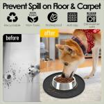 AVYDIIF Pet Feeding Mats for Food and Water, Waterproof Anti-Slip Placemats for Dog Cat Bowl, 1 Pack Silicone Pet Food Mat, Dishwasher Safe 10.9 × 10.9 (1 Pack, Black)