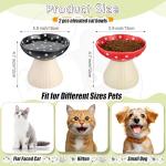 Teenyyou 2 Pcs Elevated Ceramic Cat Bowls Whisker Friendly Raised Cat Food and Water Dishes Wide Feeding Bowls for Flat Faced Kittens Raised Pet Dishes for Easy Feeding(Red Black)