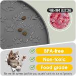 AVYDIIF Pet Feeding Mats for Food and Water, Waterproof Anti-Slip Placemats for Dog Cat Bowl, 1 Pack Silicone Pet Food Mat, Dishwasher Safe 10.9 × 10.9 (1 Pack, Black)