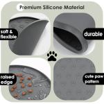 AVYDIIF Pet Feeding Mats for Food and Water, Waterproof Anti-Slip Placemats for Dog Cat Bowl, 1 Pack Silicone Pet Food Mat, Dishwasher Safe 10.9 × 10.9 (1 Pack, Black)