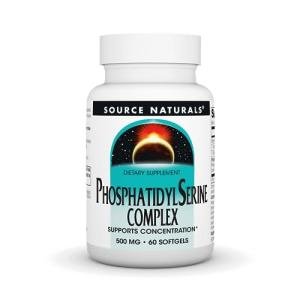 Source Naturals Phosphatidyl Serine Complex Stablilized Enzyme Supplement 500mg - 100% Pure - 60 Softgels