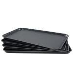 Minekkyes Set of 4 Boot Tray for Entryway, Plastic Shoe Trays, Pet Feeding Trays Snow Wet Mat, Indoor and Outdoor Use, Grey