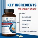 Vitamin World Triple Strength Joint Mover, Glucosamine Chondroitin with MSM Joint Support Supplement, Collagen & Boswellia Serrata Extract, Support Joint Strength, Comfort & Flexibility, 180 Caplets