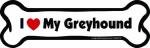 Imagine This Company I Love My Breed Bone Shaped Pet Magnet; Removable Magnets for Cars, Fridges, Lockers & More, Stylish Pet Inspired Car Accessories, 2 x 7 inches, 1 Item, White/Black, Greyhound
