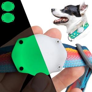 Elevation Lab TagVault AirTag Dog Collar Mount (Pack of 2), IP68 Waterproof, Doesn't Dangle, Fits All Width Collars, Glow in The Dark