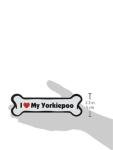 Imagine This Company I Love My Breed Bone Shaped Pet Magnet; Removable Magnets for Cars, Fridges, Lockers & More, Stylish Pet Inspired Car Accessories, 2 x 7 inches, 1 Item, White/Black, Yorkiepoo