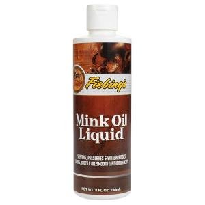Fiebing's Liquid Mink Oil for Leather Boots (8 fl oz) - Leather Cleaner & Conditioner - Waterproof, Preserve, Soften All Smooth Leathercraft & Vinyl - Prevents Salt Stains - Use On Couch, Shoe, Purse