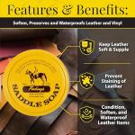 Fiebing's Yellow Saddle Soap for Leather (12 oz Tin) - Leather Cleaner & Conditioner to Soften, Protect & Restore Leathercraft - Leather Soap for Car Seat, Couch, Shoe, Purse, Boot, Bag, & Saddles