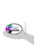 Imagine This Company Peace Love Oval Shaped Pet Magnet; Removable Magnets for Cars, Fridges, Lockers & More, Stylish Pet Inspired Car Accessories, 4 x 6 Inches, 1 Item, Multicolor, Peace Love Dogs