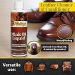 Fiebing's Liquid Mink Oil for Leather Boots (8 fl oz) - Leather Cleaner & Conditioner - Waterproof, Preserve, Soften All Smooth Leathercraft & Vinyl - Prevents Salt Stains - Use On Couch, Shoe, Purse
