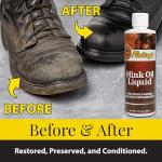 Fiebing's Liquid Mink Oil for Leather Boots (8 fl oz) - Leather Cleaner & Conditioner - Waterproof, Preserve, Soften All Smooth Leathercraft & Vinyl - Prevents Salt Stains - Use On Couch, Shoe, Purse