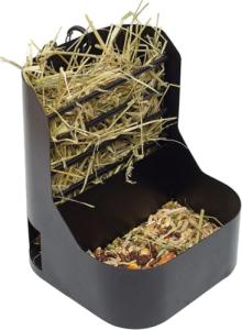 Trustic Hay and Food Feeder for Rabbit, Guinea Pig, Bunny, Chinchilla, Heavy Duty Metal Bin 5.5 x 5.5 x 7 inch (Pack of 1)
