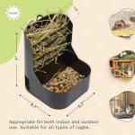 Trustic Hay and Food Feeder for Rabbit, Guinea Pig, Bunny, Chinchilla, Heavy Duty Metal Bin 5.5 x 5.5 x 7 inch (Pack of 1)
