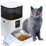 4L Automatic Cat Feeder Pet Food Dispenser with 10s Voice Recorder, Pet Feeder up to 8 Meals per Day, Timed Cat Feeder with Dry Food Sealed Ring