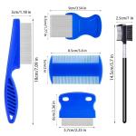 Jigfew 5 Pack Flea Lice Comb,Stainless Steel Dog Cat Grooming Combs With Rounded Teeth,Double-Sided Tear Stain Remover,Dematting Comb For Dogs Cats Ideal For All Types Of Small, Medium, Large Pets