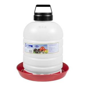 FARM-TUFF Hanging Chicken Waterer, 5 Gallon Capacity - Durable BPA-Free Plastic Poultry Fountain with Top Fill Design - Automatic Water Dispenser for Chickens, Ducks, Turkeys & Game Birds