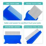 Jigfew 5 Pack Flea Lice Comb,Stainless Steel Dog Cat Grooming Combs With Rounded Teeth,Double-Sided Tear Stain Remover,Dematting Comb For Dogs Cats Ideal For All Types Of Small, Medium, Large Pets