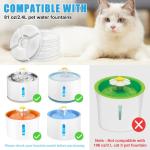 12 Pack Cat Water Fountain Filter, 8 Pcs Cat Fountain Filters Replacement Dia is 5" & 4 Pcs Pre-Filter Sponges for 81oz / 2.4L Round Automatic Pet Water Fountain Dog Dispenser, 3-Filtration System