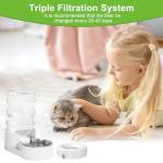 Dog Water Dispenser Filters, Triple Filtration System For 3L/3.6L/4.6L/6L/8L Pet Water Dispenser, Pet Fountain filter Replacement (4 Pcs)