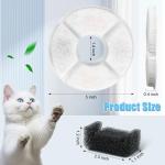 12 Pack Cat Water Fountain Filter, 8 Pcs Cat Fountain Filters Replacement Dia is 5" & 4 Pcs Pre-Filter Sponges for 81oz / 2.4L Round Automatic Pet Water Fountain Dog Dispenser, 3-Filtration System