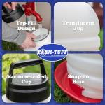 FARM-TUFF Hanging Chicken Waterer, 5 Gallon Capacity - Durable BPA-Free Plastic Poultry Fountain with Top Fill Design - Automatic Water Dispenser for Chickens, Ducks, Turkeys & Game Birds
