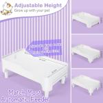 BEBOBLY Adjustable Cat Feeder Stand, Elevated Holder for Automatic Feeders, 3-5.1 in, Nonslip, Adjustable