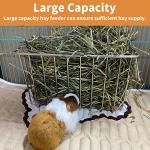 RMNHPTK Rabbit Hay Feeder, Stainless Steel Hay Rack for Cage Pet Hay Dispenser Holder Heavy-Duty Metal Super Durable Grass Rack for Adult Rabbit Guinea Pig Chinchilla Bunny 9.8x5.1x5.9 Inch
