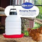 FARM-TUFF Hanging Chicken Waterer, 5 Gallon Capacity - Durable BPA-Free Plastic Poultry Fountain with Top Fill Design - Automatic Water Dispenser for Chickens, Ducks, Turkeys & Game Birds