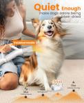 oneisall Dog Dryer,465 ft/s High Velocity Dog Hair Dryer,Quiet Dog Blow Dryer with Adjustable Airflow&Cycling Heating,Dog Dryer for Pet Grooming with 8.86ft Long Hose,Ideal for Quick&Efficient Drying