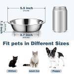 Arespark Stainless Steel Cat Bowls 12 PCS, 5.5 Inch Metal Cat Bowls, Replacement Elevated Food Water Dishes for Indoor Kitten, Whisker Fatigue Relief Shallow Food Metal Dish for Stray Cats