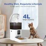 4L Automatic Cat Feeder Pet Food Dispenser with 10s Voice Recorder, Pet Feeder up to 8 Meals per Day, Timed Cat Feeder with Dry Food Sealed Ring